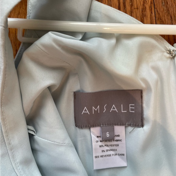 AMSALE BRIDESMAID DRESS | worn only once, v-neck cut, Baby blue - Picture 5 of 15